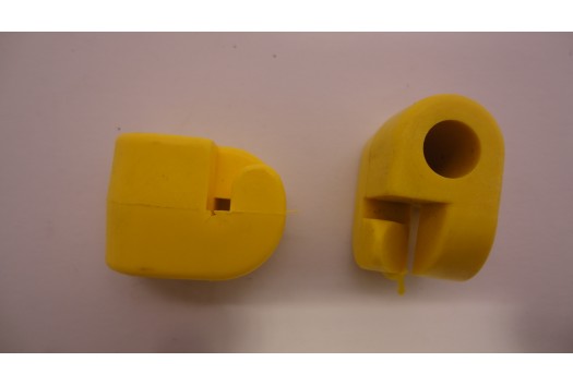Isolator 10 mm. gul, for tråd.
