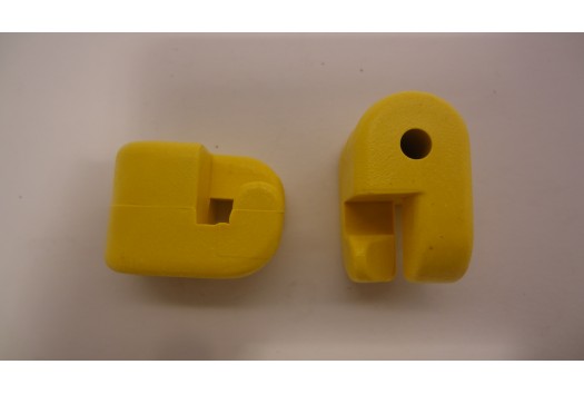 Isolator 8 / 5 mm. gul, for tråd.